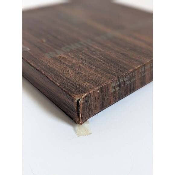 Vintage Drueke Magnetic Travel Chess Set No. 550 COMPLETE Faux Wood Grain Box - Picture 8 of 13